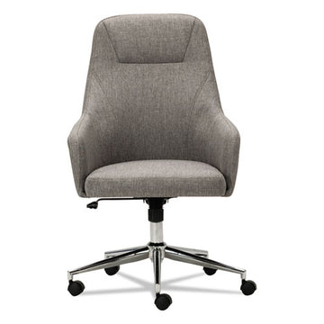 Alera® Alera Captain Series High-back Chair, Supports Up To 275 Lb, 17.1" To 20.1" Seat Height, Gray Tweed Seat-back, Chrome Base freeshipping - TVN Wholesale